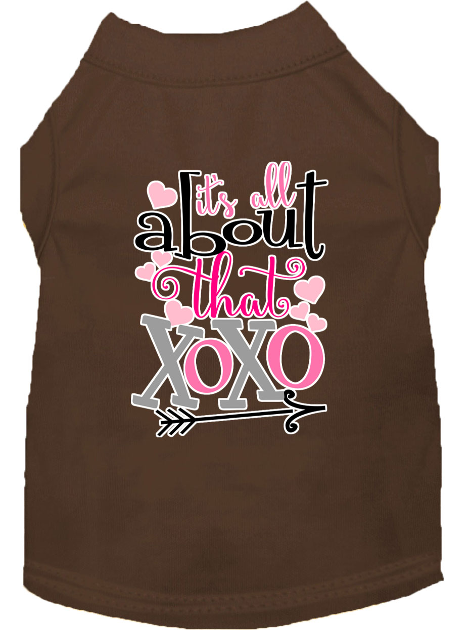 All about that XOXO Screen Print Dog Shirt Brown XXXL